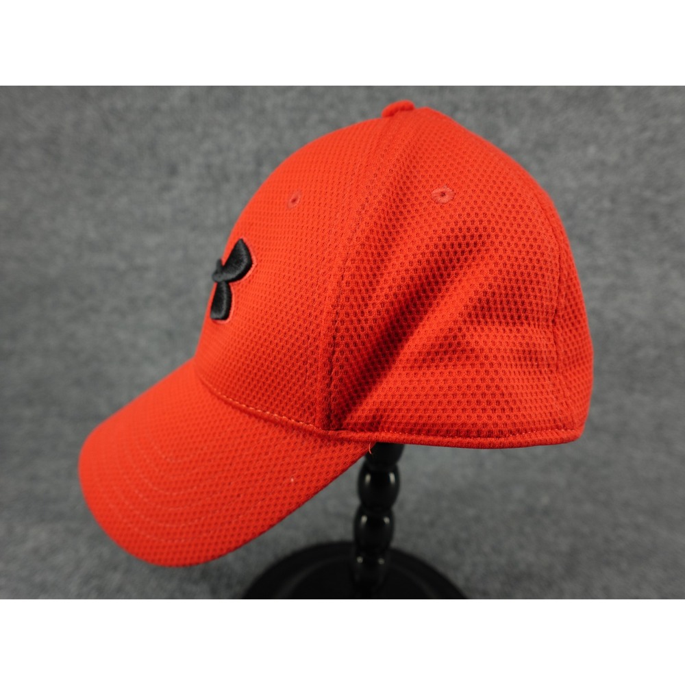 Under Armour Blitzing Stretch Fit Hat Mens Medium Large Red Baseball Cap Mesh - Picture 5 of 7